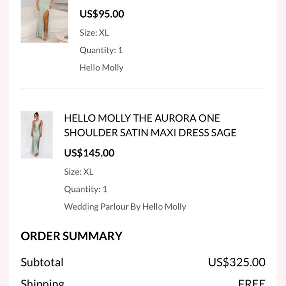 Hello Molly - XL - Sage Green - One shoulder dress with leg slit - Picture 6 of 6